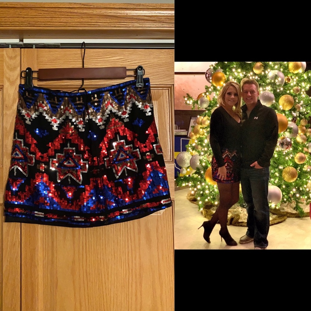 Sequin Aztec Skirt